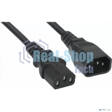 Кабель питания Filum FL-PC-C13/C14-C3-3.0-BK ПВС-АП 3x1.5 С13 - C14, 220/250В, 10А, чёрный, 3м
