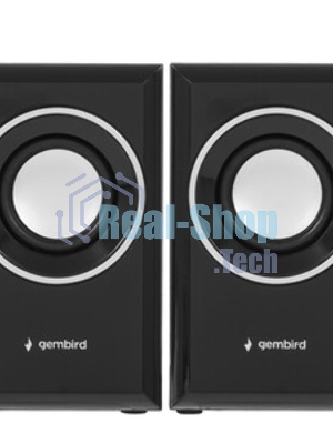 Акустическая система Gembird SPK-204, черный МДФ,2х3 Вт, регулятор громкости, USB