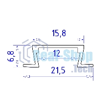 Алюминиевый профиль Ambrella light GP1001BK черный 2000*21.5*6.8