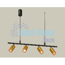 Светильник Ambrella light XB9002350/4 SBK/PYG/CF черный песок/золото желтое полированное/кофе MR16 GU5.3 (С9002, С6327, N6154)