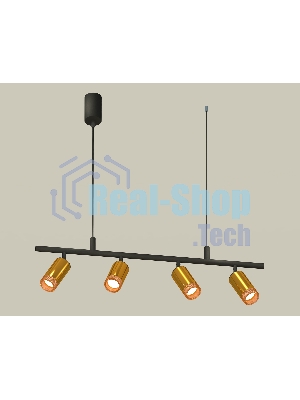 Светильник Ambrella light XB9002350/4 SBK/PYG/CF черный песок/золото желтое полированное/кофе MR16 GU5.3 (С9002, С6327, N6154)