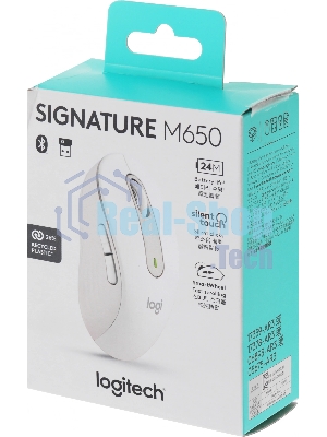 Мышь беспроводная Logitech Signature M650 белый, 4000 dpi, радиоканал, Bluetooth, USB, кнопки - 5