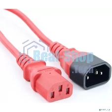 Кабель питания Filum FL-PC-C13/C14-C1-1.8-RD ПВС-АП 3x1.0 С13 - C14, 220/250В, 10А, красный, 1.8м