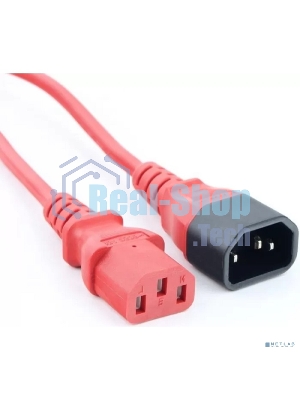 Кабель питания Filum FL-PC-C13/C14-C1-1.8-RD ПВС-АП 3x1.0 С13 - C14, 220/250В, 10А, красный, 1.8м