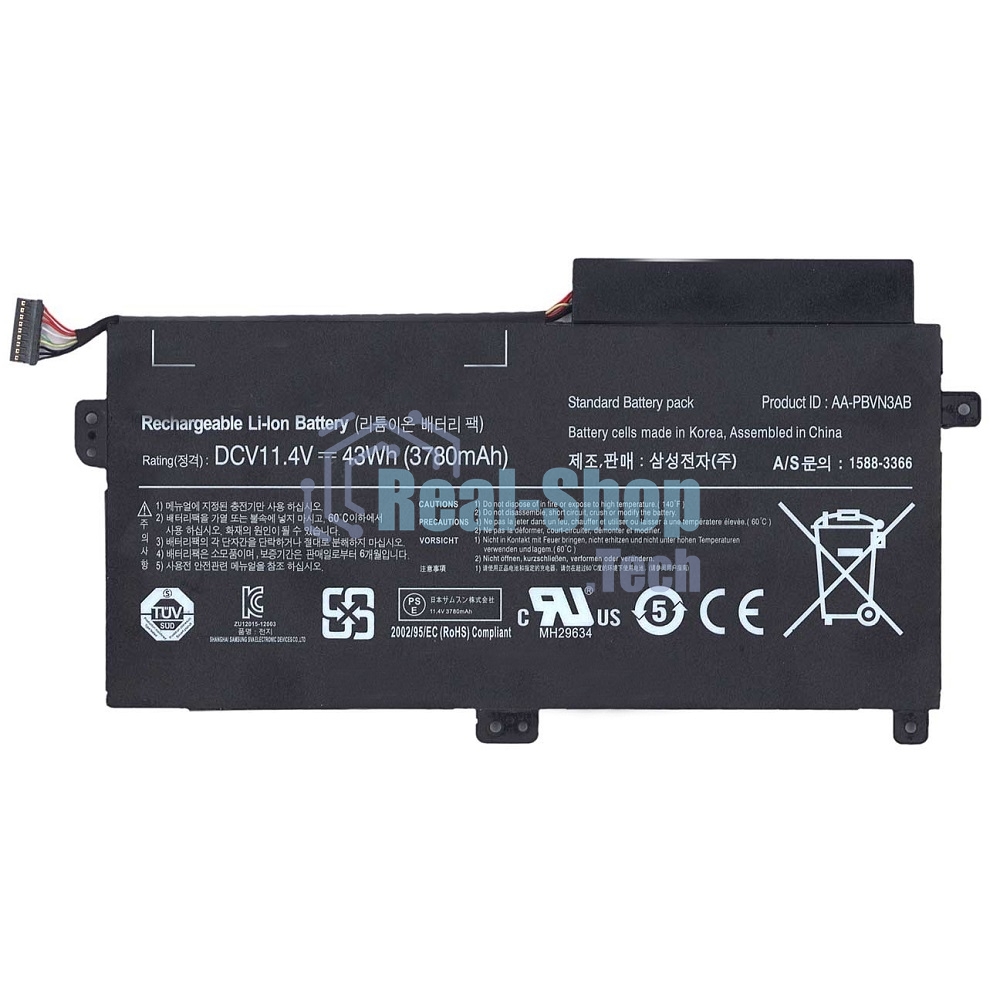 Аккумуляторная батарея для ноутбука Samsung 370R5E, 470R5E 11.4V 43Wh черный