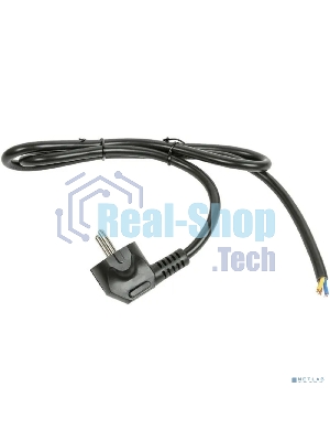 Кабель питания Filum FL-PC-SH90-C2-1.8-BK ПВС-ВП 3x1.5 CEE 7/7(Schuko) угловая - свободный конец, 220/250В, 16А, чёрный, 1,8м