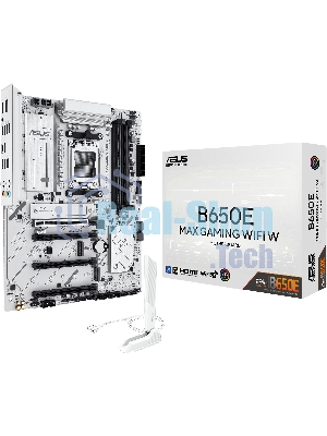 Материнская плата ASUS B650E MAX GAMING WIFI W, AM5, AMD B650, 4xDDR5, 4xSATA, 3xM.2, 1xPCIe 5.0 x16, 1xPCIe 4.0 x4, 2xPCIe 3.0 x1, 1xDP, 1xHDMI, 1x2.5Gb LAN, Wi-Fi 6E, Bluetooth 5.3, 1xUSB-C 10Gbps, 3xUSB-A 10Gbps, 2xUSB-A 5Gbps, 2xUSB-A 2.0, 3x3.5 мм, 7.1, ATX