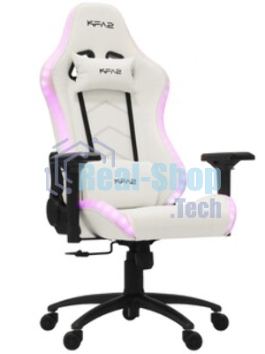 Кресло KFA2 Gaming Chair 01 RGB SE белый, экокожа, RGB-подсветка, подголовник
