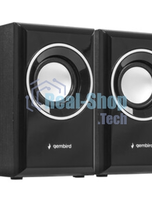 Акустическая система Gembird SPK-204, черный МДФ,2х3 Вт, регулятор громкости, USB