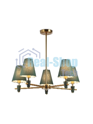 Люстра Ambrella light LH75051/5 BS/GN латунь/зеленый E14*5 max 40W D700*580