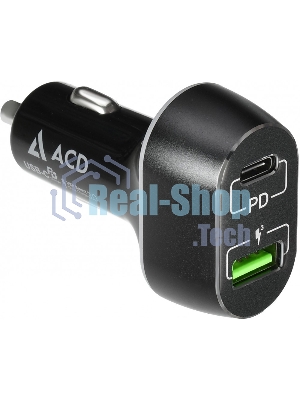 Автомобильное ЗУ ACD 63Вт, 2xUSB 1PD+1QC, 3.6~20В/3А RTL