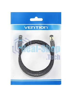 Патч-корд Vention прямой SFTP cat.8 RJ45 - 2м. черный Тканевая оплетка