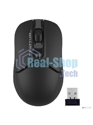 Мышь беспроводная A4Tech Fstyler FG12 черный, 1200 dpi, радиоканал, USB, кнопки - 3