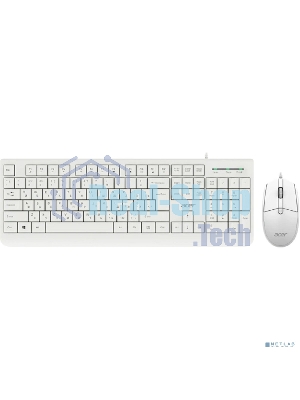 Комплект клавиатура+мышь Acer OCC400 проводной, USB, 2000 DPI, белый