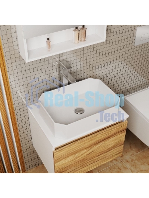 Раковина санфаянс накладная прямоугольная BAU Hotel 51х37, белая