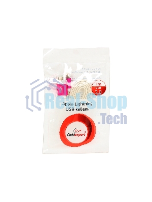 Кабель Gembird USB 2.0 Cablexpert CC-ApUSBr1m, AM/Lightning 8P, 1м, силиконовый шнур, разъемы розовый металлик, пакет