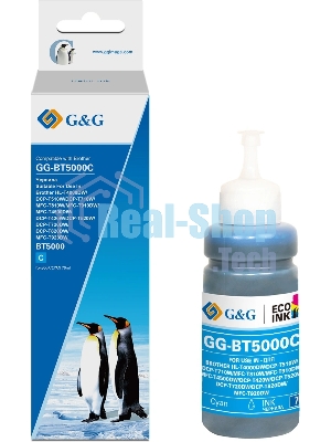 Чернила G&G GG-BT5000C фото голубой70мл для Brother HL-T4000DW/DCP-T510W/DCP-T710W/MFC-