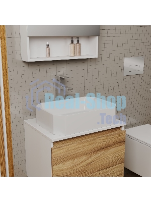 Раковина санфаянс накладная прямоугольная BAU Hotel 51х37, белая