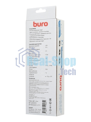 Сетевой фильтр Buro 500SH-3-SW-W 3 м, 5 розеток, белый, коробка