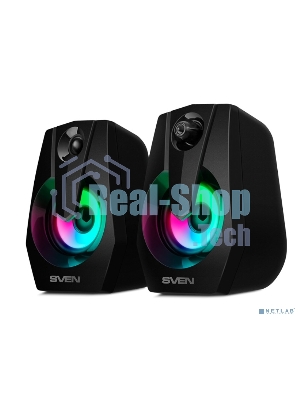 Акустическая система SVEN 370 2.0 черные (2x2W, USB, RGb подсветка)