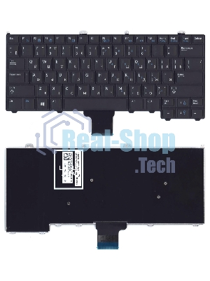 Клавиатура для ноутбука Dell Latitude E7440 черная без подсветки и без указателя