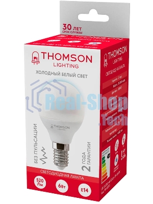 Лампа LED Thomson E14, шар, 6Вт, 6500К, белый холодный, TH-B2315, 1 шт.