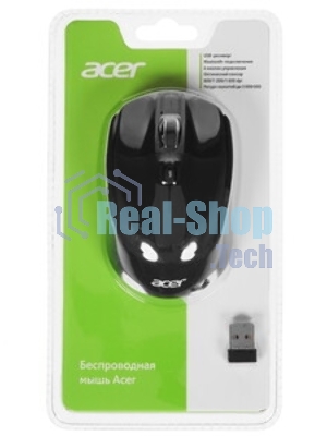 Мышь беспроводная Acer OMR050 черный, 1600 dpi, радиоканал, Bluetooth, USB, кнопки - 6