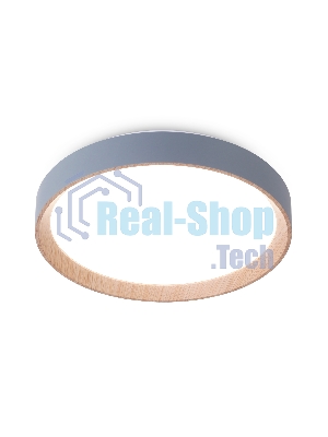 Потолочный светодиодный светильник Ambrella light FZ1320 GR/LWD серый/светлое дерево IP20 41W 3000-6400K D390*70 (ПДУ ИК)