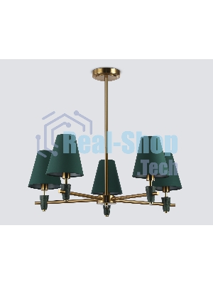 Люстра Ambrella light LH75051/5 BS/GN латунь/зеленый E14*5 max 40W D700*580