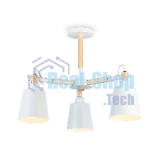Светильник Ambrella light TR82204/3 WH/LW белый/светлое дерево E27/3 max 40W D560*430