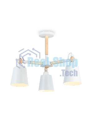 Светильник Ambrella light TR82204/3 WH/LW белый/светлое дерево E27/3 max 40W D560*430