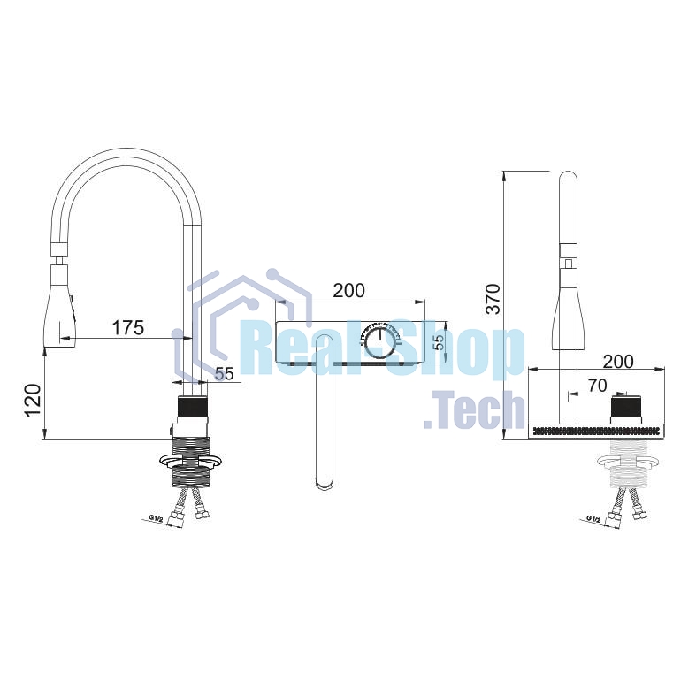 SUS130PVD-017F-2 Смеситель для кухни, ø35