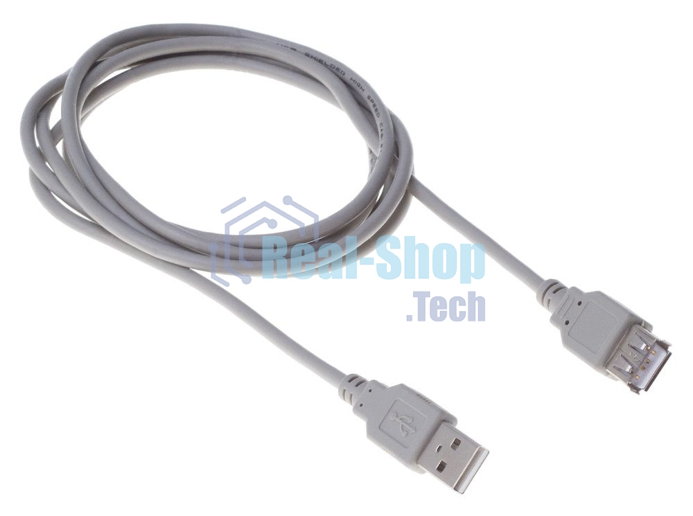 Кабель Buro BHP RET USB AF18 USB A(m) USB A(f) 1.8м серый блистер