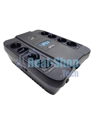 Источник бесперебойного питания Powercom Back-UPS SPIDER, Line-Interactive, LCD, AVR, 1100VA/605W, Schuko, USB, черный (1452054)