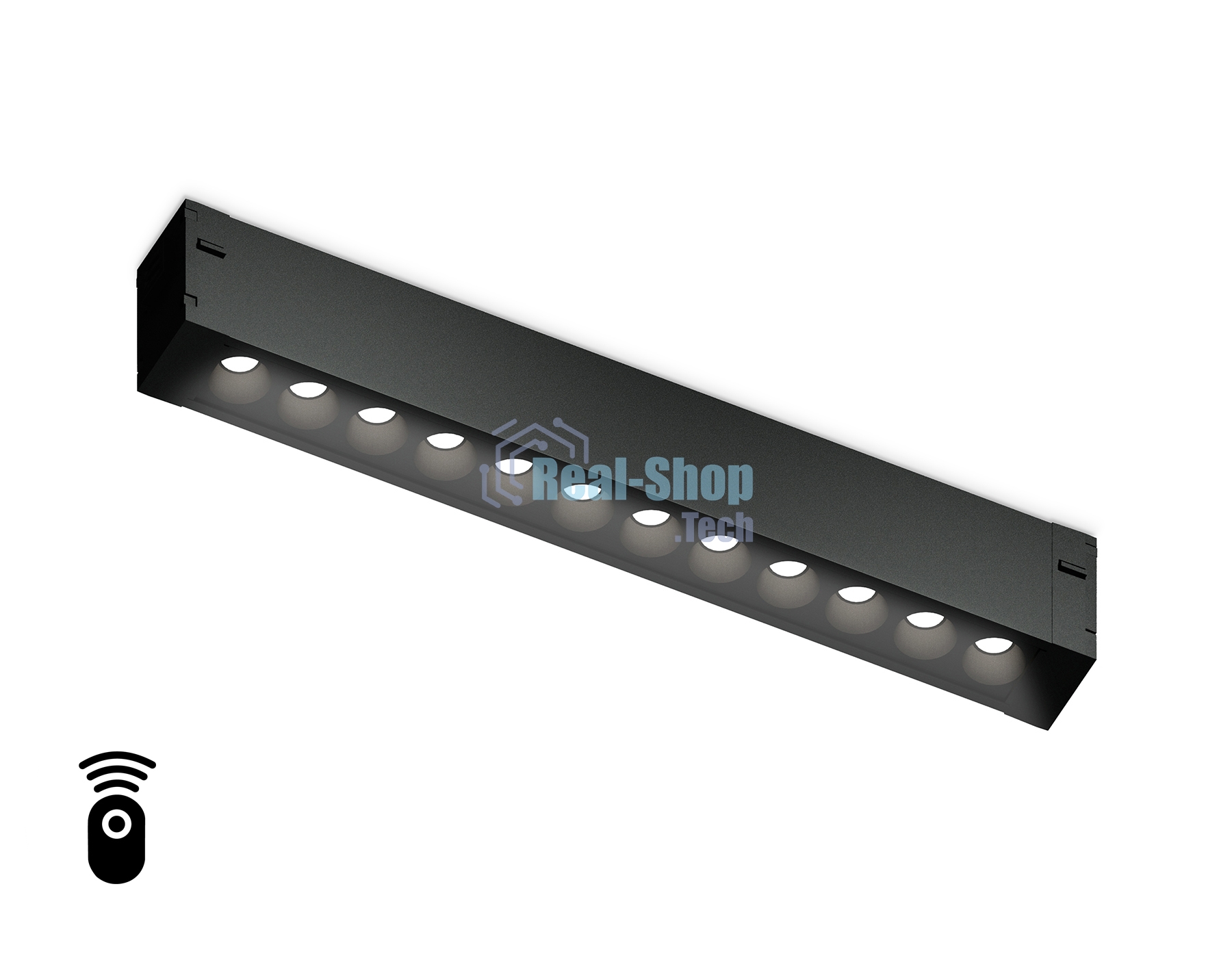 Управляемый светодиодный светильник для шинопровода Magnetic Ambrella light GL1302 BK черный IP20 12W 3000K-6400K 220V 24° 232*25*42 (Без ПДУ)