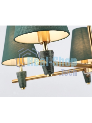 Люстра Ambrella light LH75051/5 BS/GN латунь/зеленый E14*5 max 40W D700*580