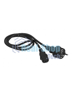 Шнур питания Lanmaster C13-Schuko, 3х0.75, 220В, 10А, черный, 1.8 метра