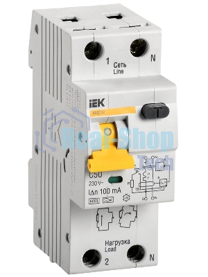 Выключатель автоматический дифференциального тока IEK MAD22-5-050-C-100 АВДТ 32 C50 100мА