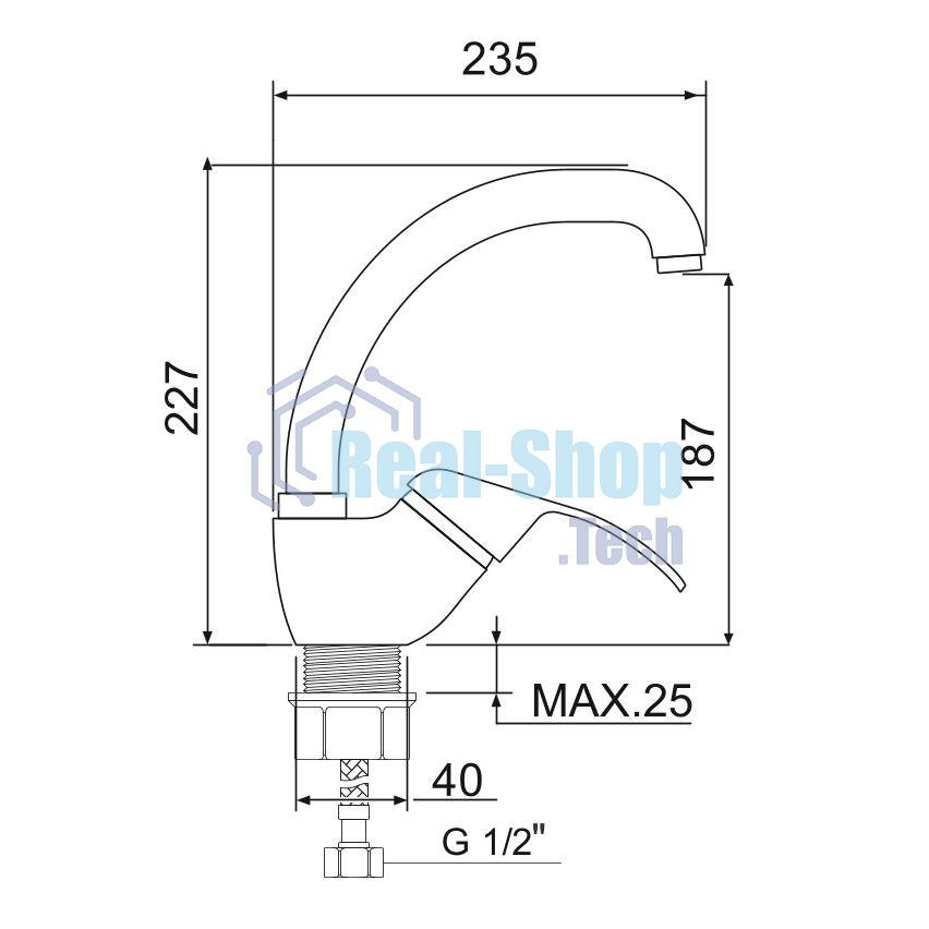 SL128-011F-1 Смеситель для кухни , ø35