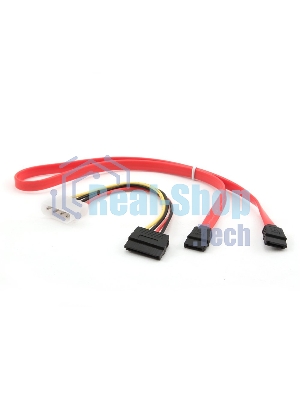 Кабель Gembird/Cablexpert SATA интерфейсный (48 см) 7pin/7pin и питания (15 см) 4pin/15pin