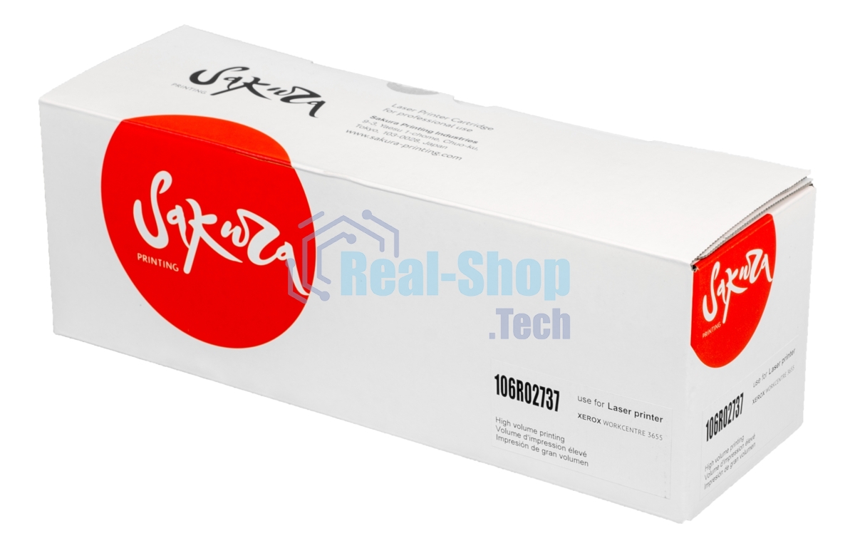 Картридж лазерный Sakura 106R02737 для Xerox WC 3655, черный, 6100 к.