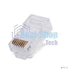 Коннектор RJ-45, Filum FL-NA-PLUG5E-2 5E кат., 8p8c, 6 мкм, универсальный, для одножильного и многожильного кабеля, уп/10 шт