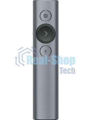 Презентер Logitech Spotlight Slate (серый, Bluetooth/2.4 GHz, перезаряжаемая литий-полимерная батарея 85мА·ч, 3D-акселерометр, гироскоп, кабель для зарядки, чехол) (арт. 910-004867, M/N: R-R0011/C-U0016)