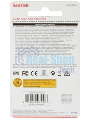 Флешка USB Sandisk 64Gb Cruzer Glide SDCZ60-064G-B35 USB 2.0 черный/красный