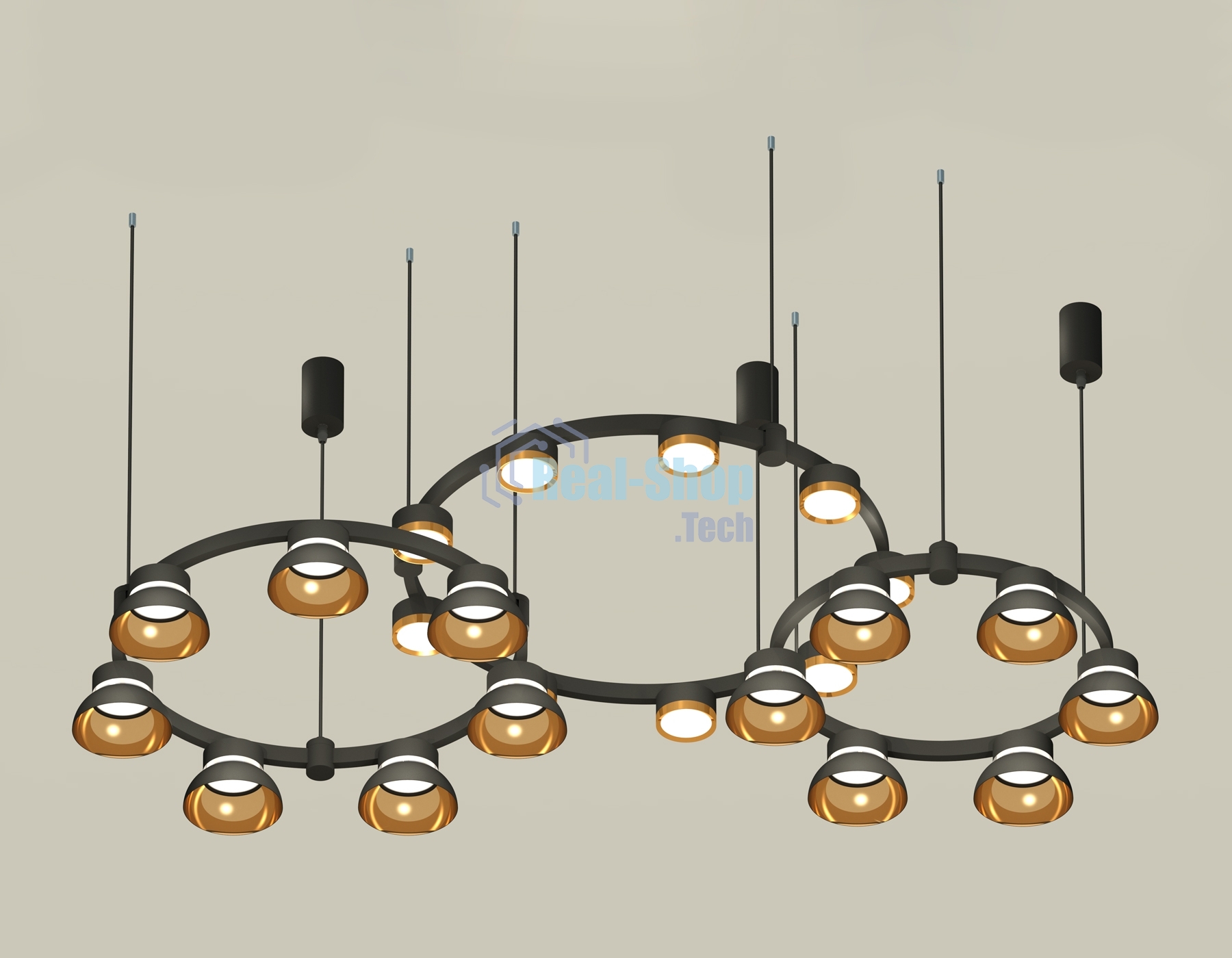 Светильник Ambrella light XR92092000/22 SBK/PYG/CL черный песок/золото желтое полированное/прозрачный GX53