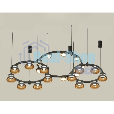 Светильник Ambrella light XR92092000/22 SBK/PYG/CL черный песок/золото желтое полированное/прозрачный GX53