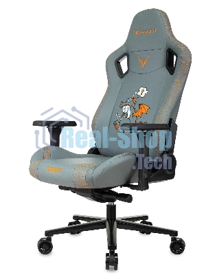 Кресло игровое Knight Craft Dragon серый эко.кожа крестов. металл