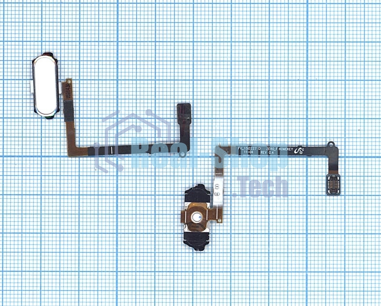 Кнопка HOME в сборе с механизмом и шлейфом для Samsung Galaxy S6 SM-G920F, белый