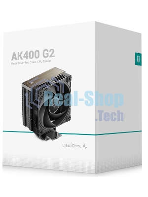 Кулер для процессора DEEPCOOL AK400 G2 LGA1851/1700/1200/115X/AM5/AM4 (12шт/кор, TDP 220W, PWM, Fan 120мм, 4 тепл. Трубки, Wood-grain top cover, черный) RET (R-AK400G2-BKNNMN-GJD)