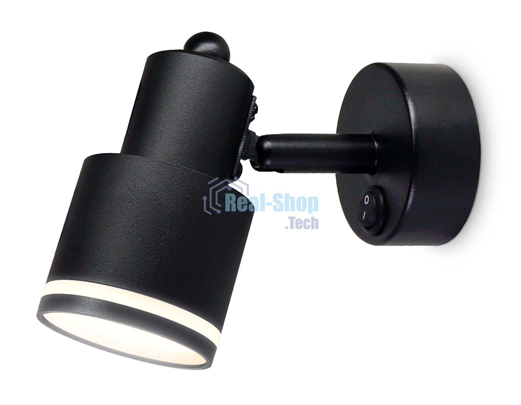 Накладной поворотный спот с выключателем Ambrella light TA1282 BK черный GU10 max 12W 100*55*132